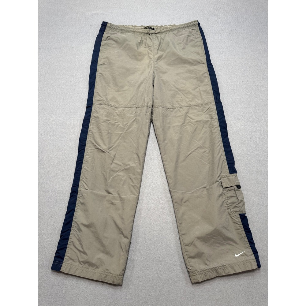 Nike Track Pants Men's Small Gray Lined Cargo Straight Leg Swoosh Athletic Gym